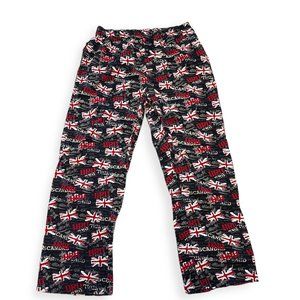 No Boundaries Men's Pajama Pants British Flag Scandal L 100% Cotton